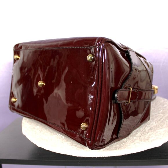 Valentino Garavani Burgundy Patent Leather Tote Bag - Picture 13 of 14